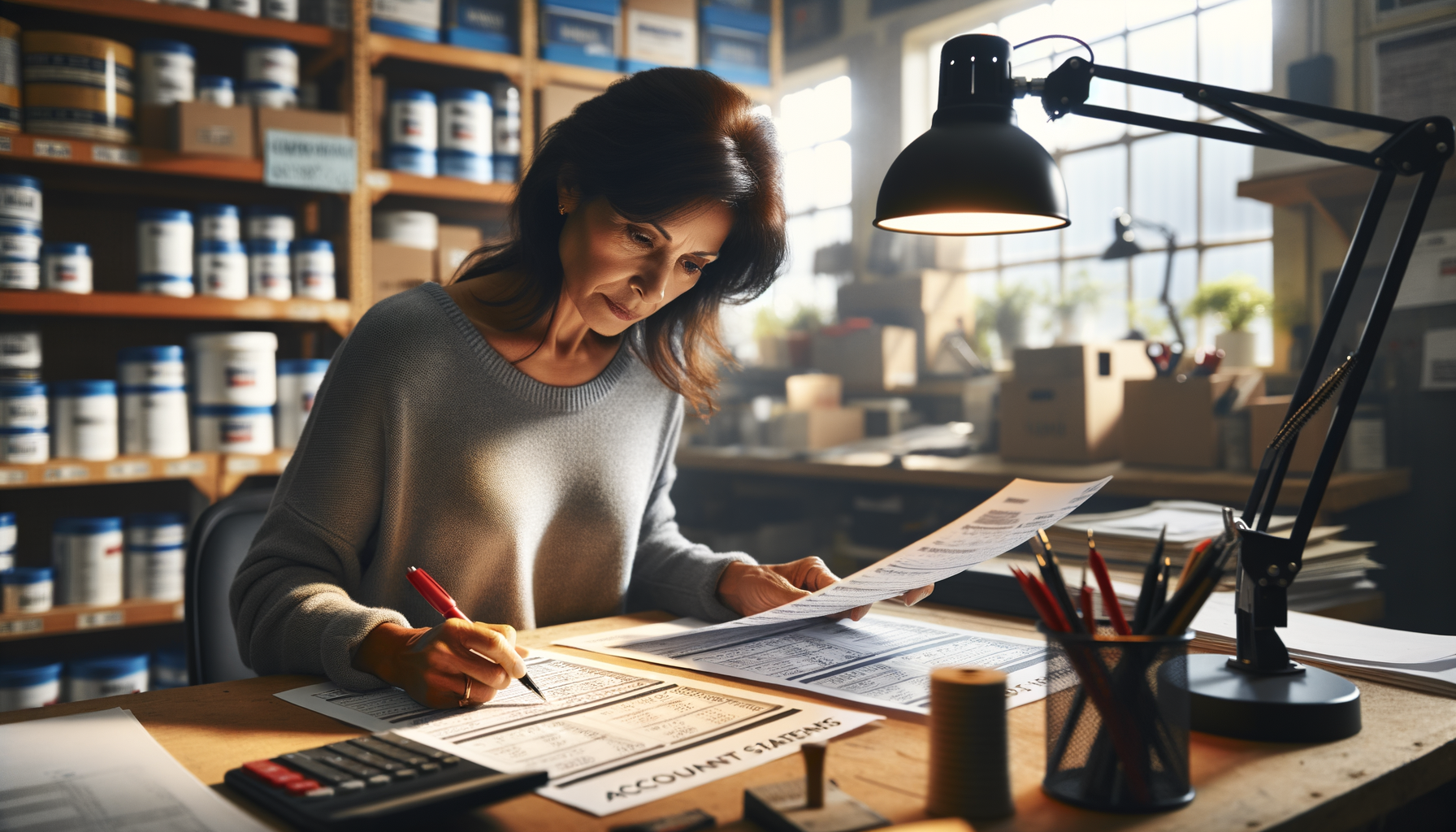 Business owner comparing processing rates